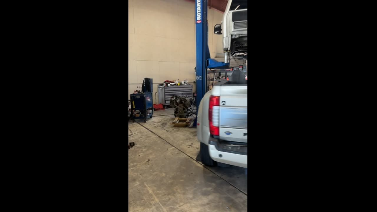 Truck on the lift